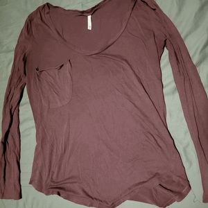 Z Supply Burgundy wine long sleeve T-shirt